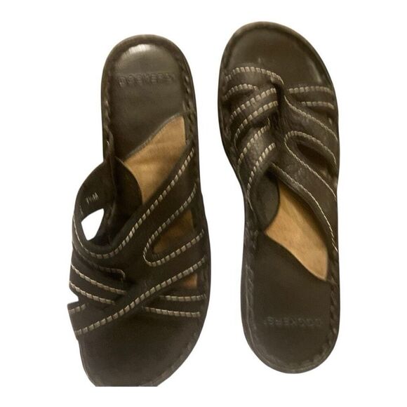 Women’s Dockers Brown Leather Slip On Sandals Size 7.5 NWOB - Picture 3 of 5